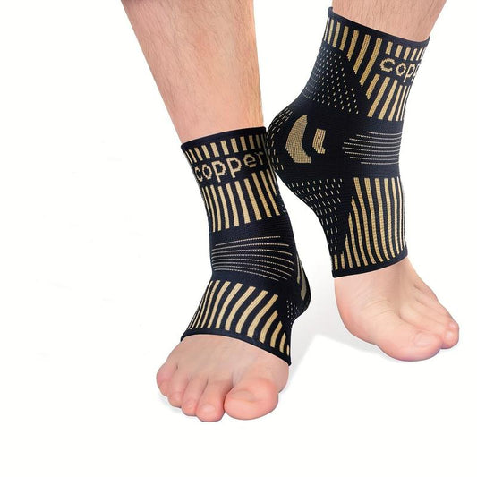 Copper Ankle Sleeves for Sports and Fitness - High Stretch and Breathable Ankle Heel Protection, Ideal Christmas Gift