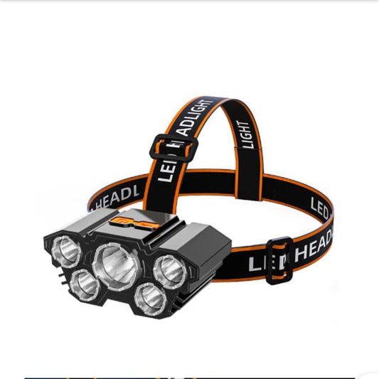 Headlamp Rechargeable, 800Lm Ultra Bright 5 LED Headlight Flashlight, USB Rechargeable Portable Headlamps, Waterproof Forehead Flashlight with 3 Modes Light for Outdoors Camping Hunting Hiking Fishing Reading Hard Hat