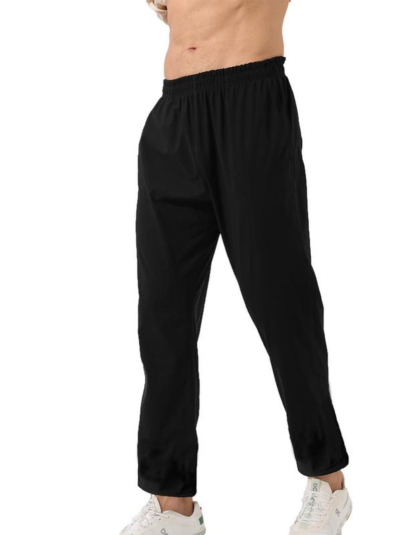 Men's Solid Long Sleeve Tee and Elastic Waist Pants Sauna Suit Set - Sportswear for Gym Workouts and Running, Men's Tracksuits and Outdoor Clothing, Fall 2024 Collection