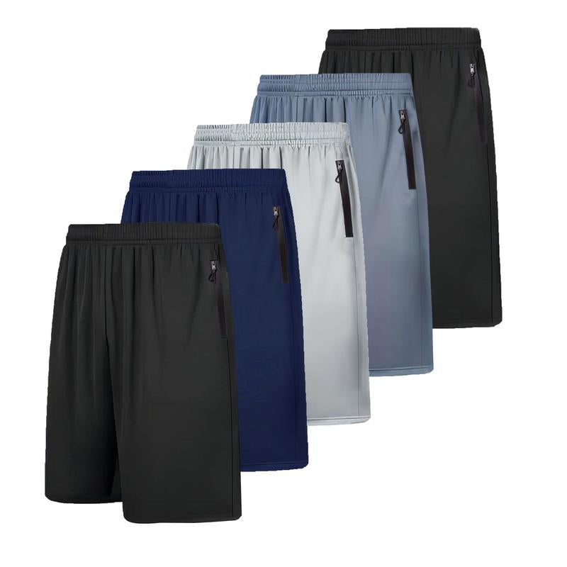 RPOVIG 5-Pack Men'S Workout Shorts Sets 5 Pack with Zippered Pockets Basketball Gym Activewear Athletic Mesh Shorts Sport Jogger