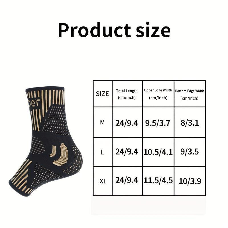 Copper Ankle Sleeves for Sports and Fitness - High Stretch and Breathable Ankle Heel Protection, Ideal Christmas Gift