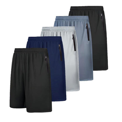 RPOVIG 5-Pack Men'S Workout Shorts Sets 5 Pack with Zippered Pockets Basketball Gym Activewear Athletic Mesh Shorts Sport Jogger