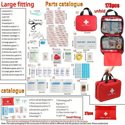 Outdoor First Aid Kit, Portable Bag for Hunting, Hiking, Camping, Includes Emergency Supplies and Accessories for Multi-Purpose Use, Christmas Gift